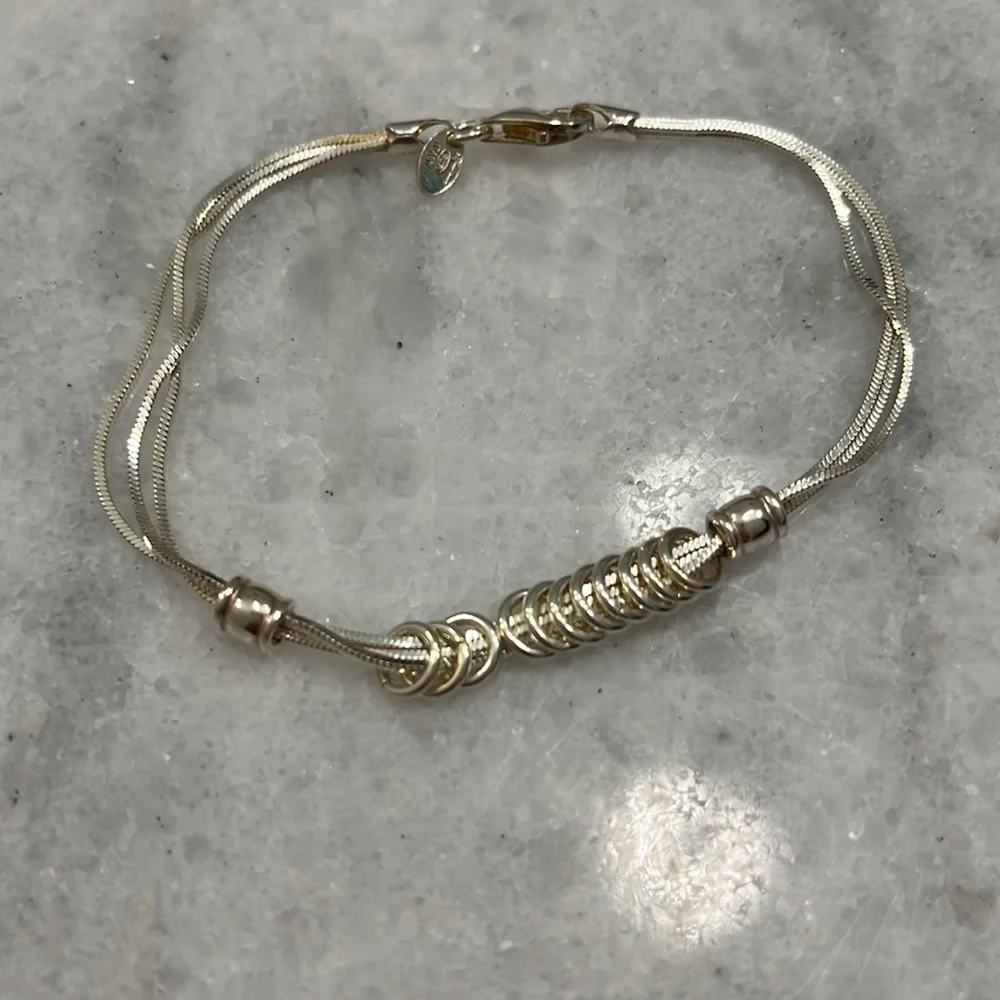 925 Silver bracelet stamped made in Italy - Picture 2 of 2
